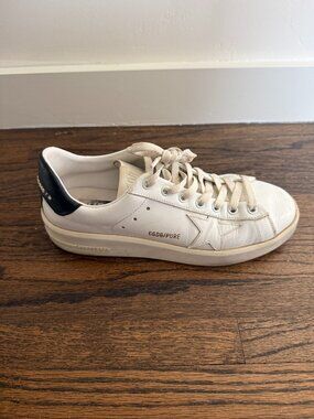 Golden Goose PureStar Sneakers, White/Black Size 38